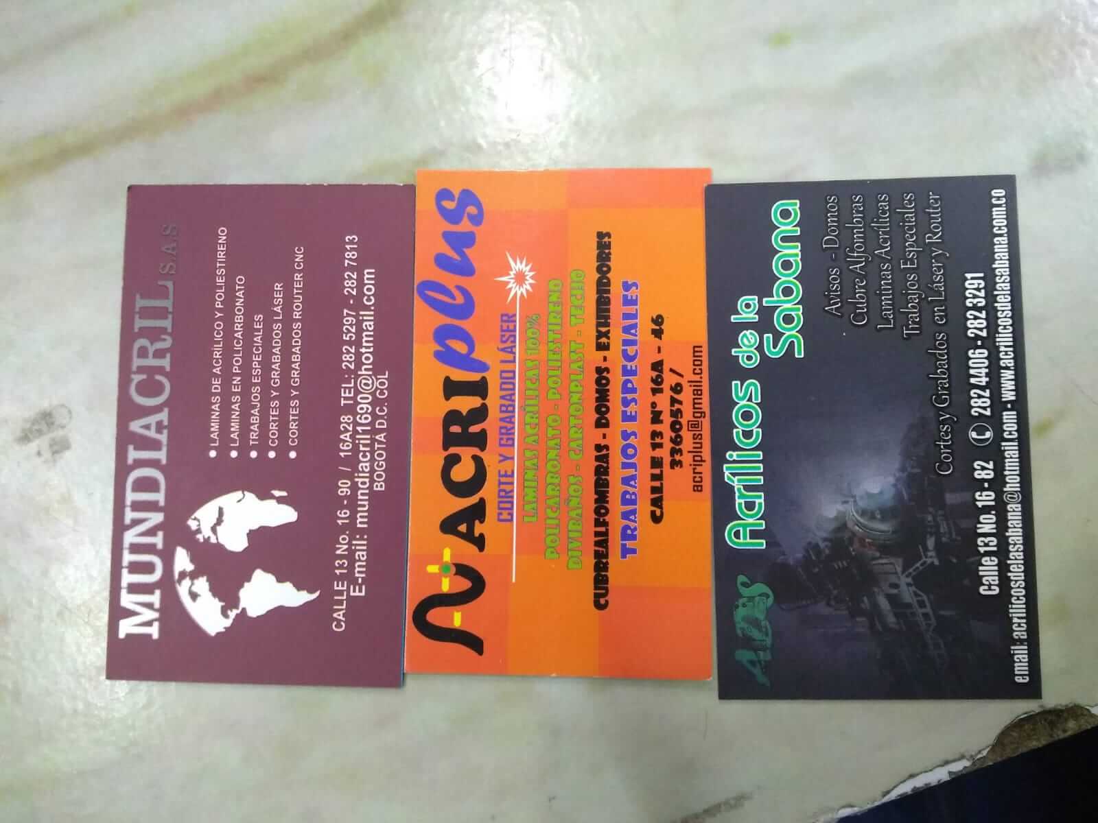 Tarjetas de presentación